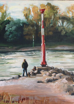 Und er träumt sich von hier fort | Acryl auf Leinwand | 50 cm x 70 cm | 2026